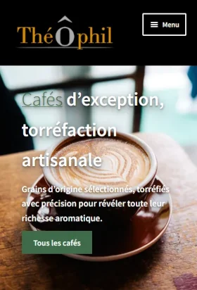 Version mobile du site e-commerce ThéÔphil